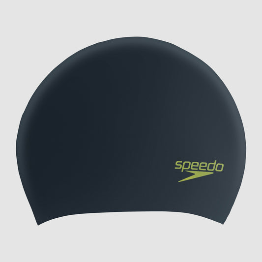 Speedo Junior Long Hair Silicone Cap Black/Green