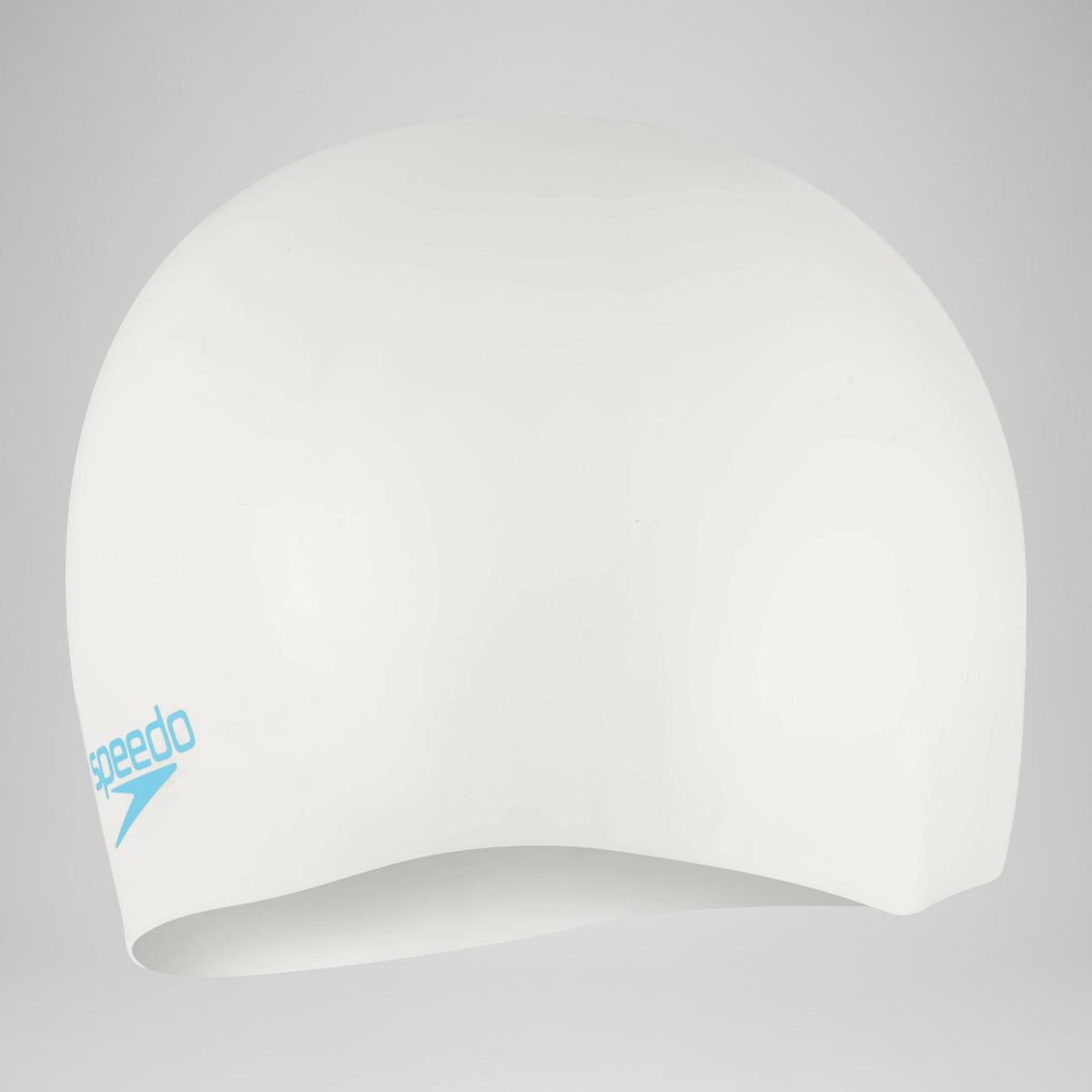 Speedo Plain Moulded Silicone Junior Cap White