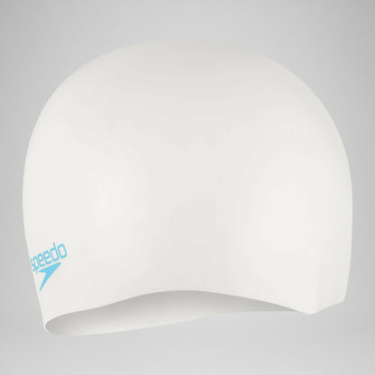 Speedo Plain Moulded Silicone Junior Cap White