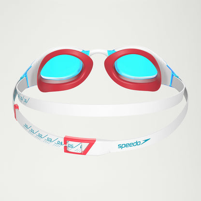 Speedo Adult Fastskin Hyper Elite Goggles White/Blue/Red