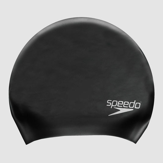Speedo Unisex Long Hair Silicone Cap Black