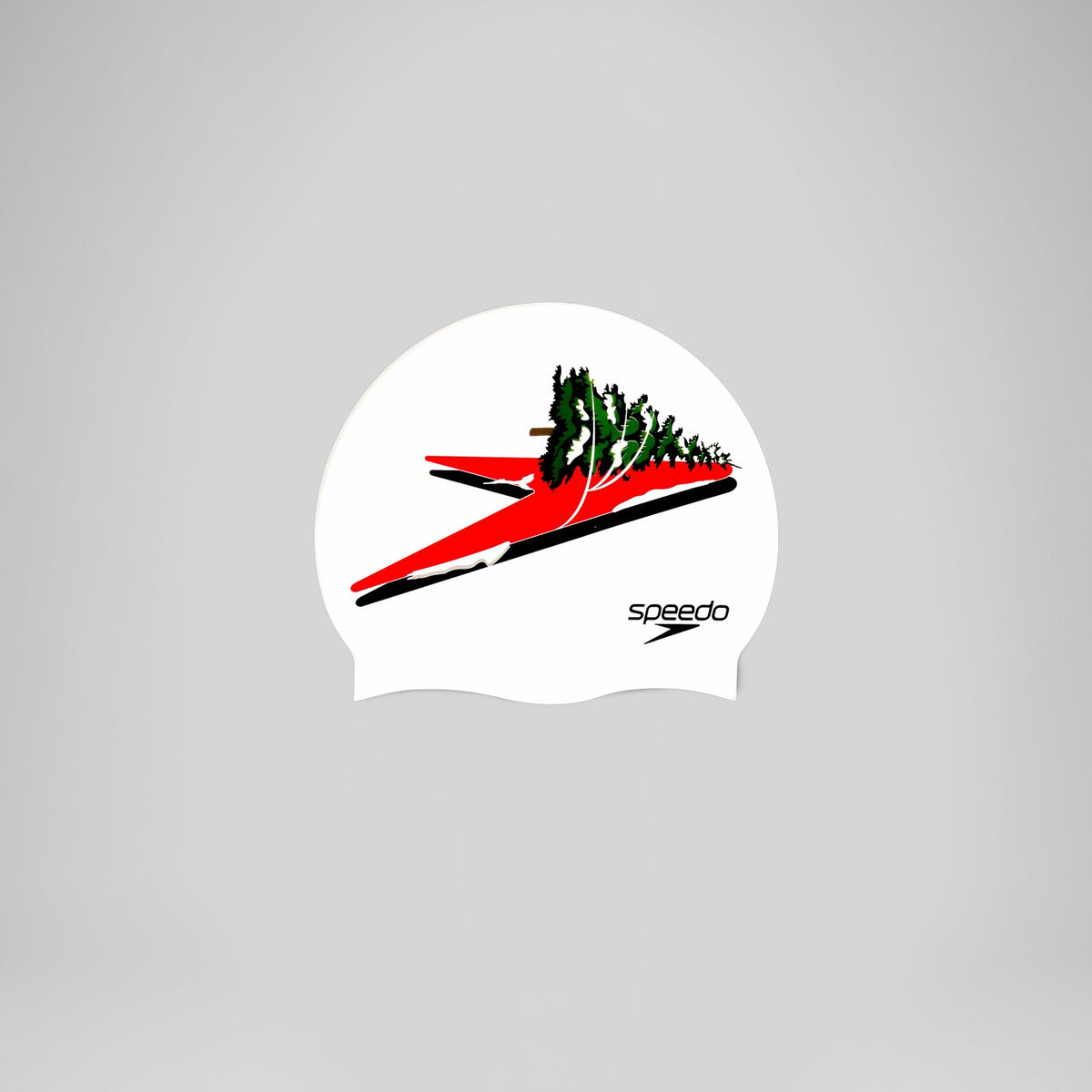 Speedo Unisex Printed Silicone Cap Red/Green