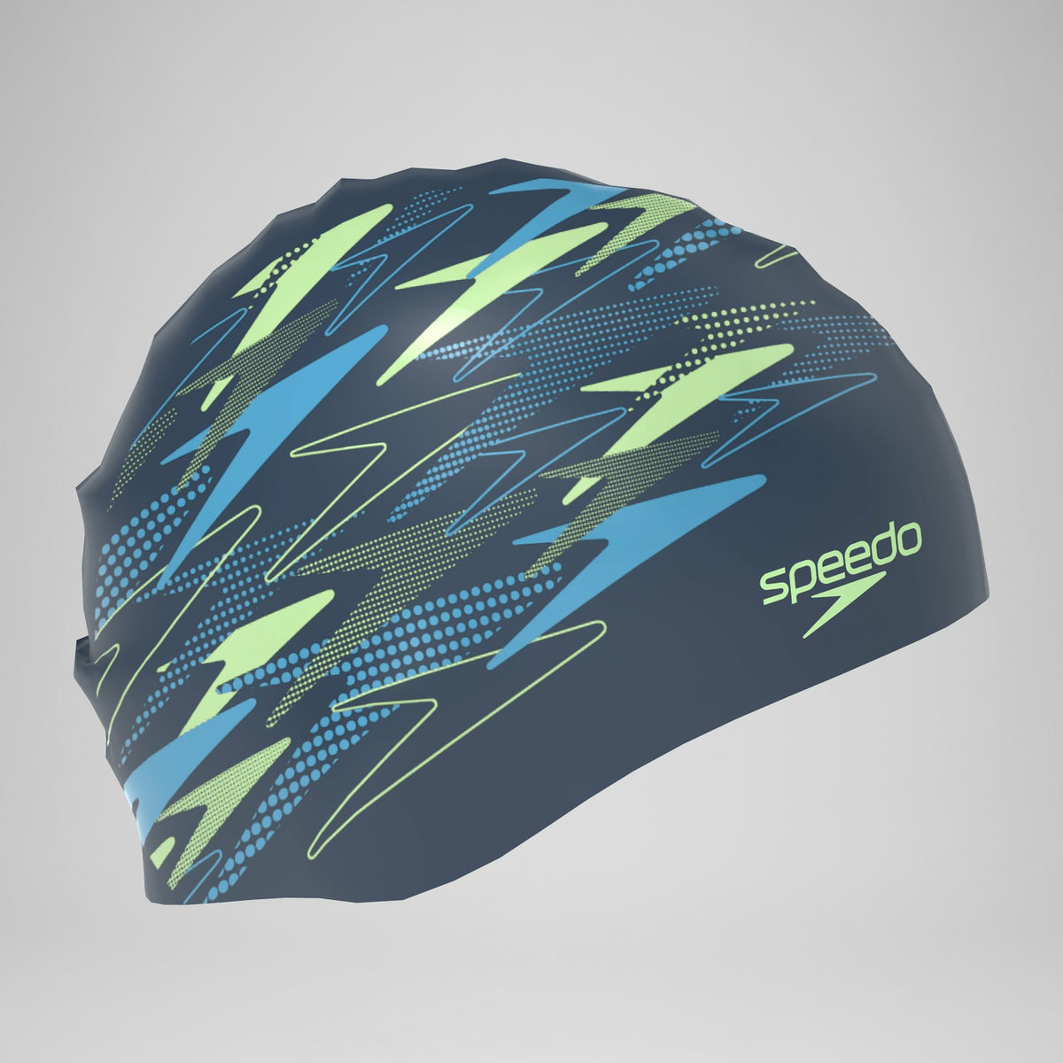Speedo Adult Printed Silicone Cap Teal/Blue