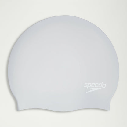 Speedo Unisex Long Hair Silicone Cap Silver/White