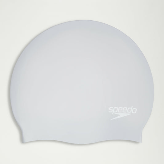 Speedo Unisex Long Hair Silicone Cap Silver/White