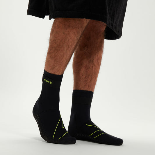 Speedo Adult Swim Socks Black/Yellow