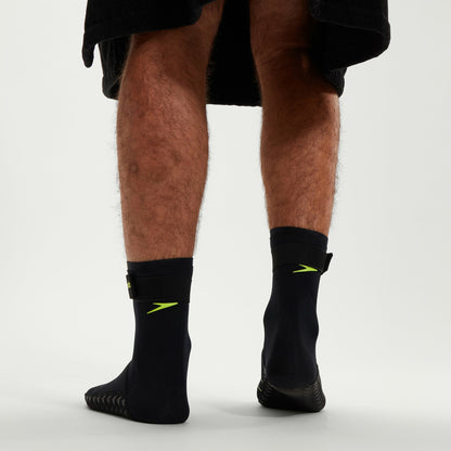 Speedo Adult Swim Socks Black/Yellow