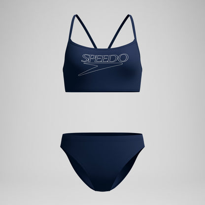 Speedo Endurance+ Logo Thinstrap Bikini Set Navy