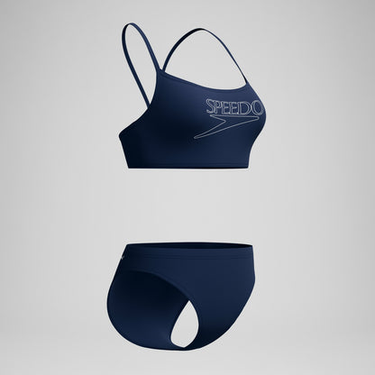 Speedo Endurance+ Logo Thinstrap Bikini Set Navy
