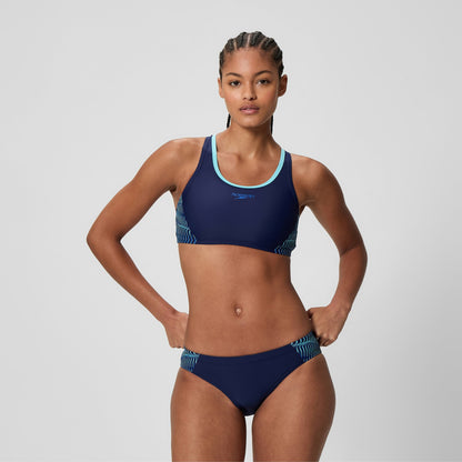 Speedo Placement Racerback Bikini Set Navy/Blue