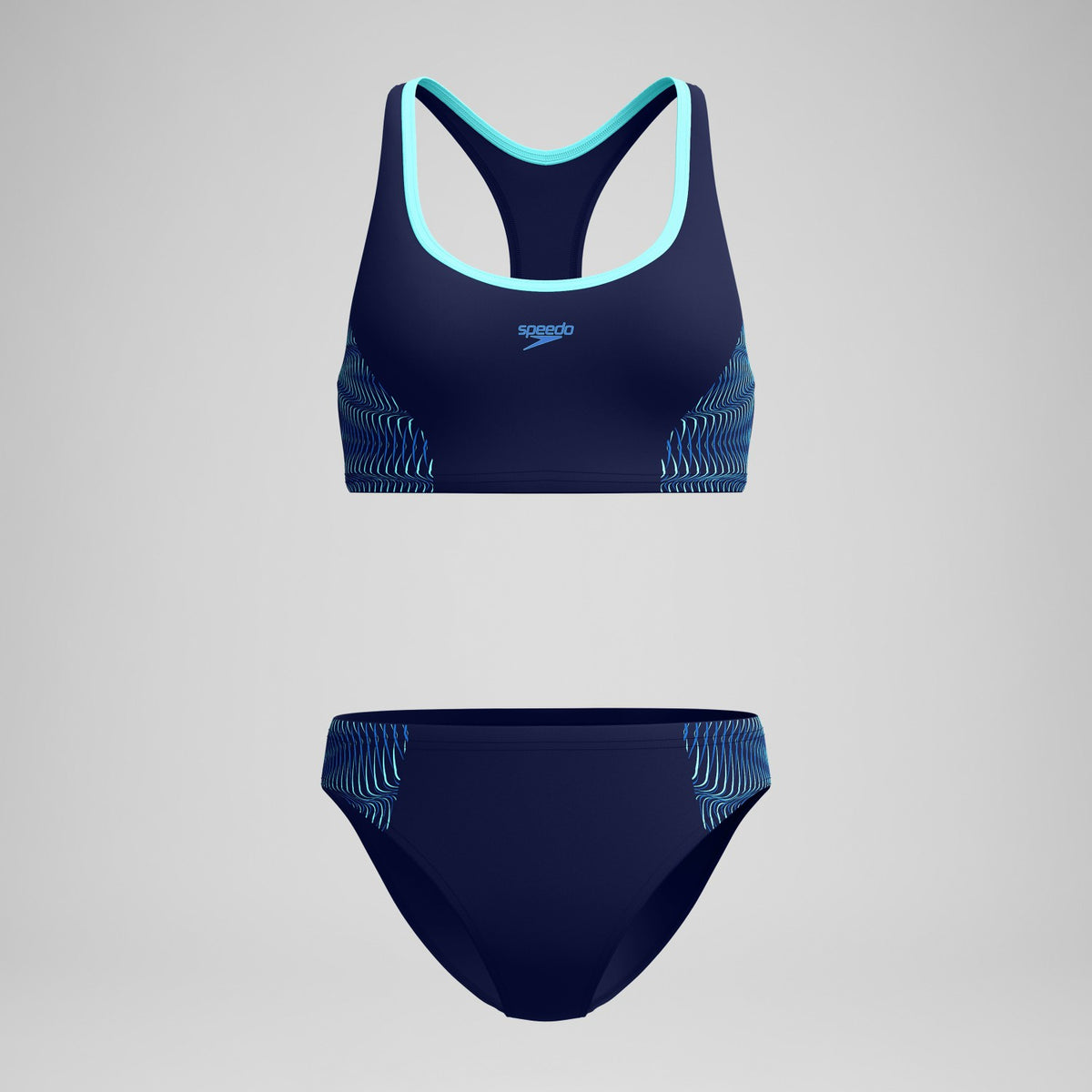 Speedo Placement Racerback Bikini Set Navy/Blue