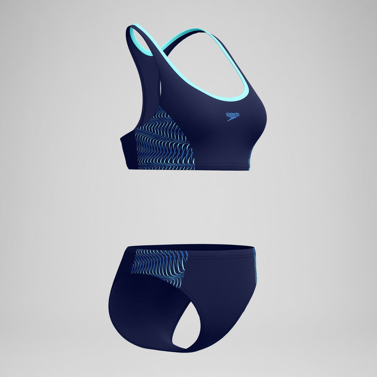Speedo Placement Racerback Bikini Set Navy/Blue