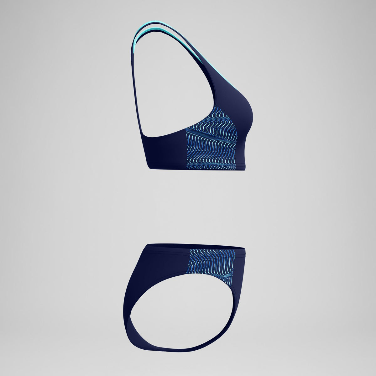 Speedo Placement Racerback Bikini Set Navy/Blue