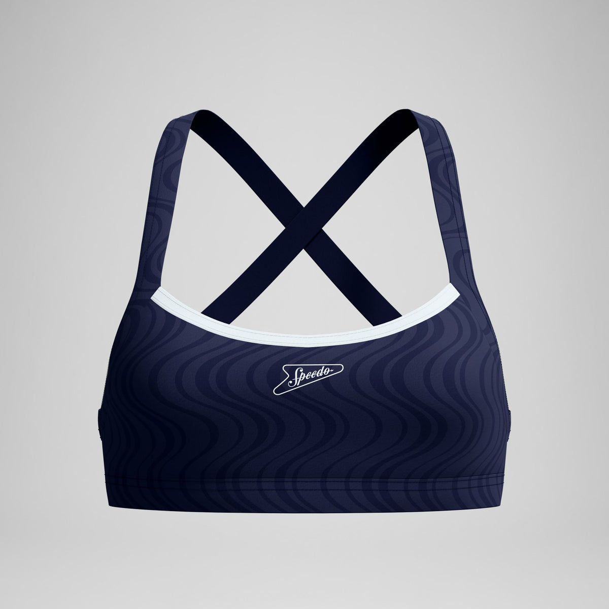 Speedo Jetstream Textured Crossback Bikini Top Navy/White