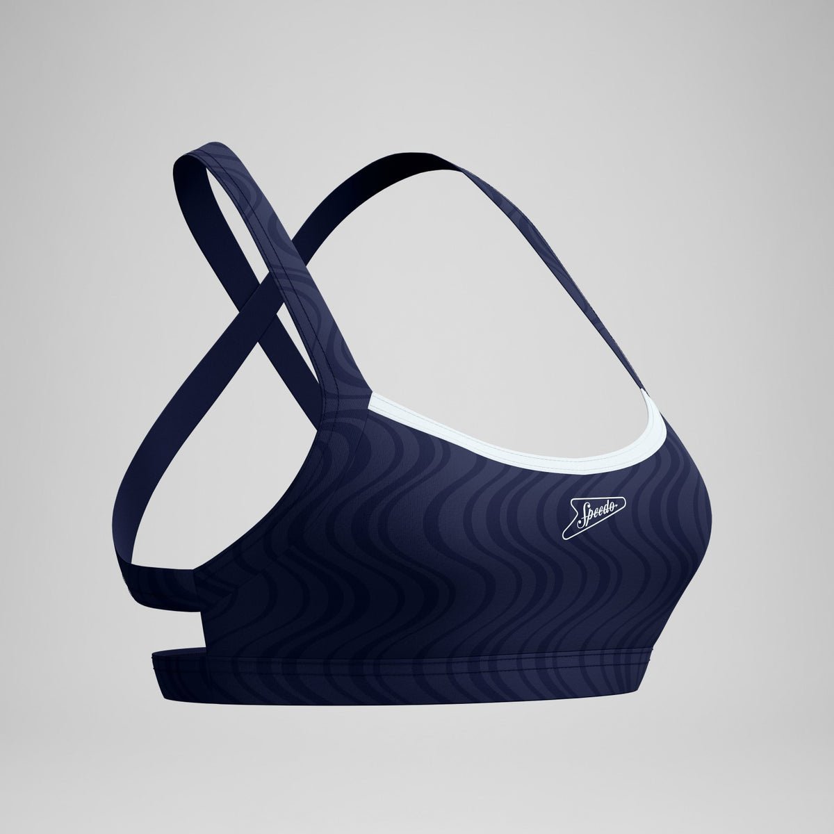 Speedo Jetstream Textured Crossback Bikini Top Navy/White