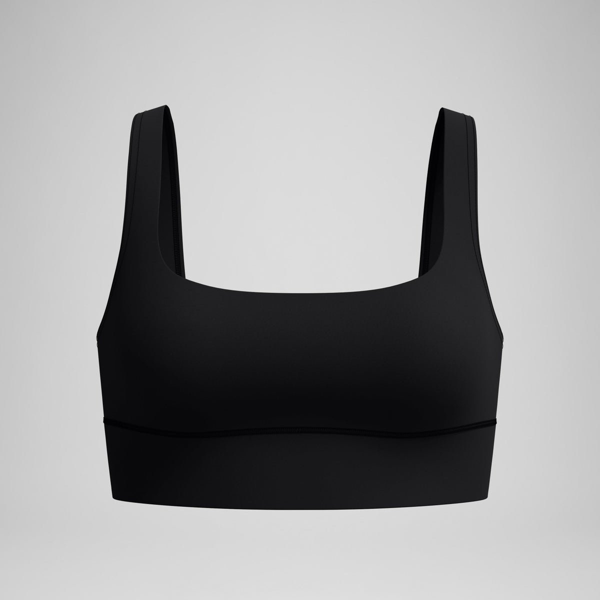 Speedo Solid Square Neck Bikini Top Black