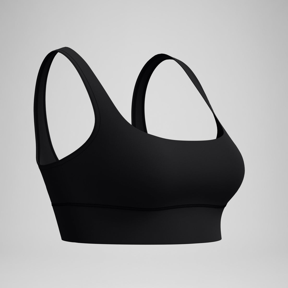 Speedo Solid Square Neck Bikini Top Black