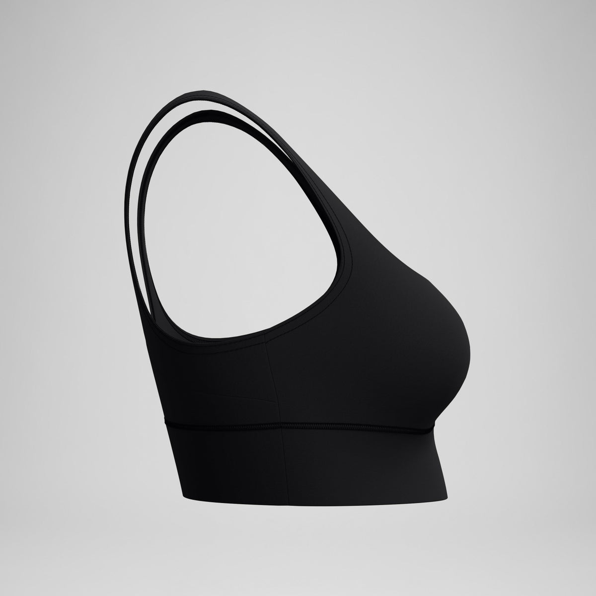 Speedo Solid Square Neck Bikini Top Black