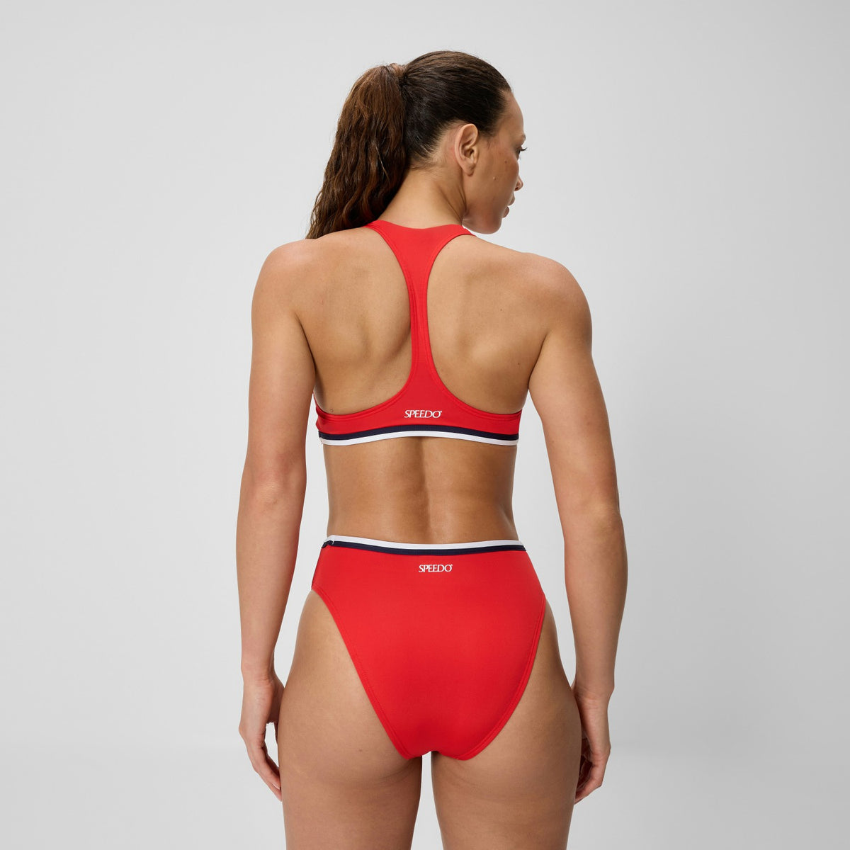 Speedo Jetstream Racerback Bikini Top Red/White