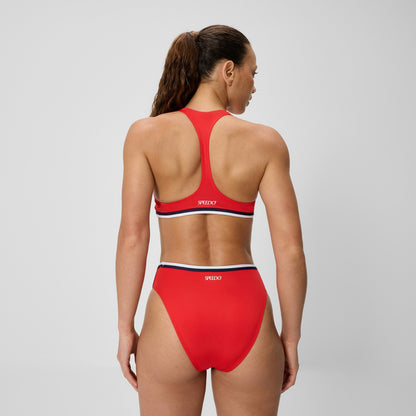 Speedo Jetstream Racerback Bikini Top Red/White