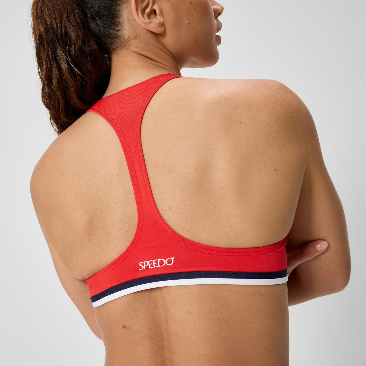 Speedo Jetstream Racerback Bikini Top Red/White
