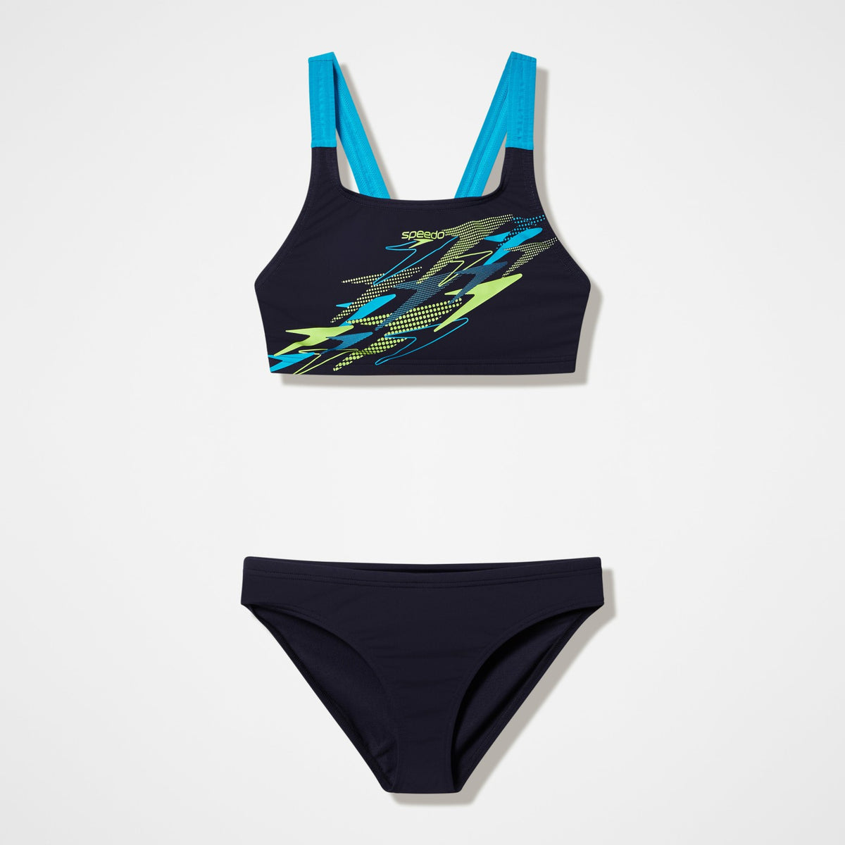 Speedo Medley Logo V-Back Bikini Set Black/Turquoise
