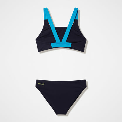 Speedo Medley Logo V-Back Bikini Set Black/Turquoise