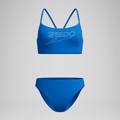 Speedo Endurance+ Logo Thinstrap Bikini Set Blue