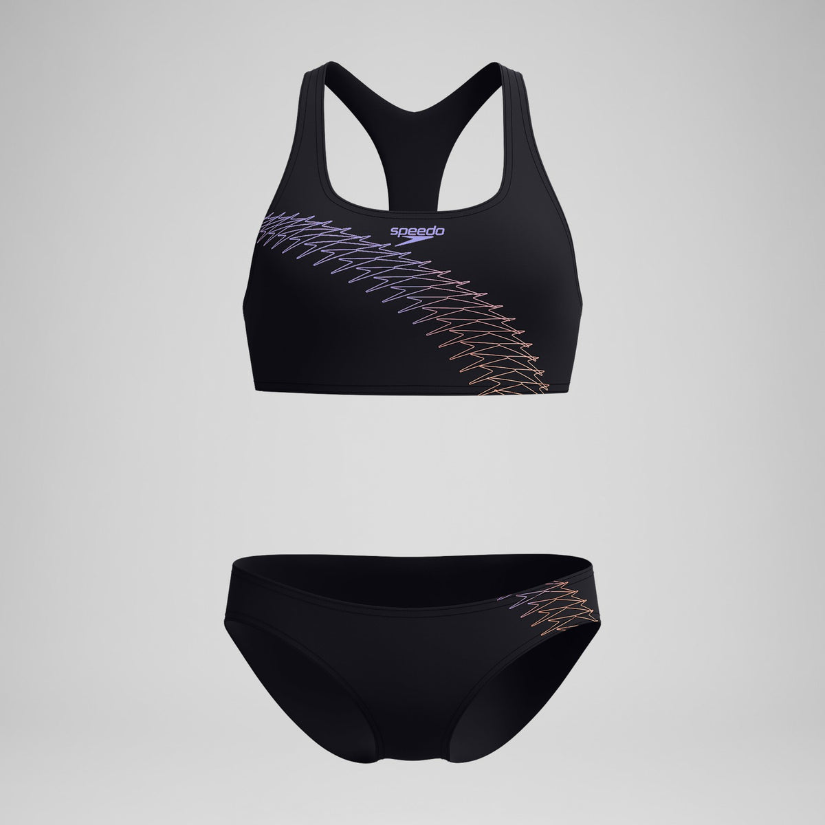 Speedo Placement Bikini Set Black/Peach