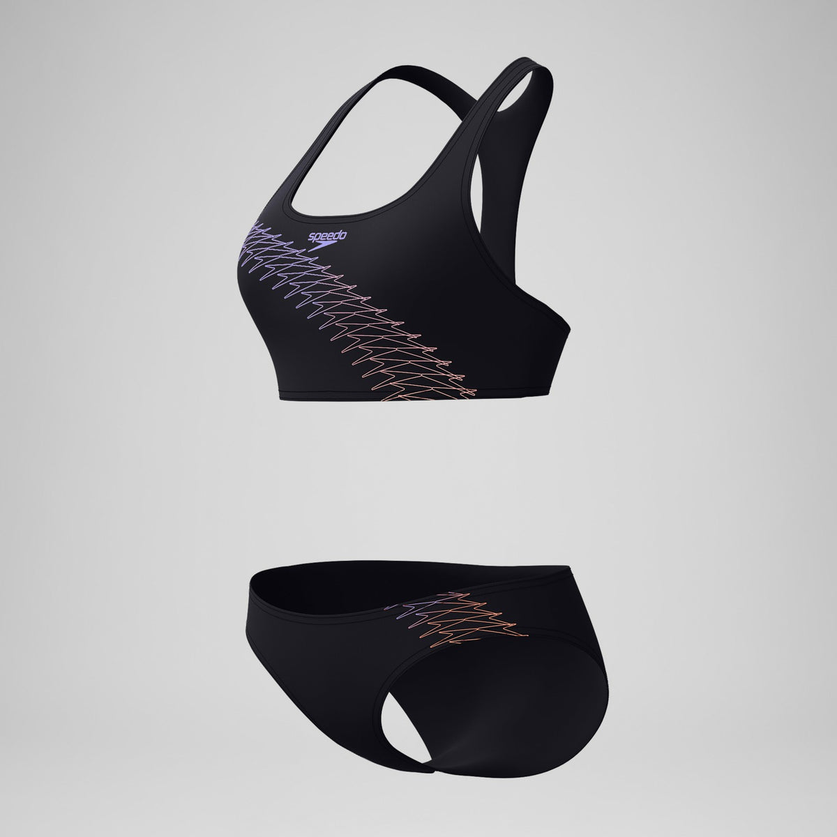 Speedo Placement Bikini Set Black/Peach