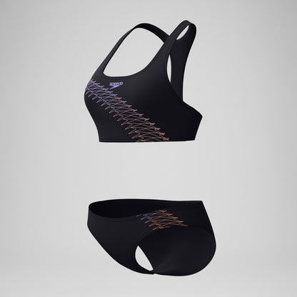 Speedo Placement Bikini Set Black/Peach