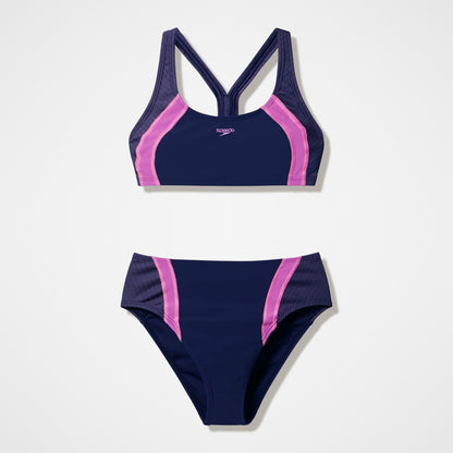 Speedo Quantum Rib Splice Two Piece Navy/Pink