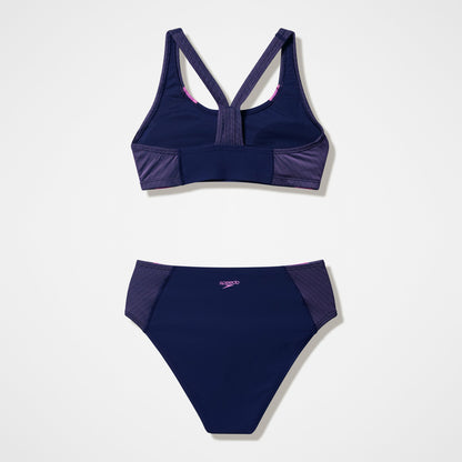 Speedo Quantum Rib Splice Two Piece Navy/Pink