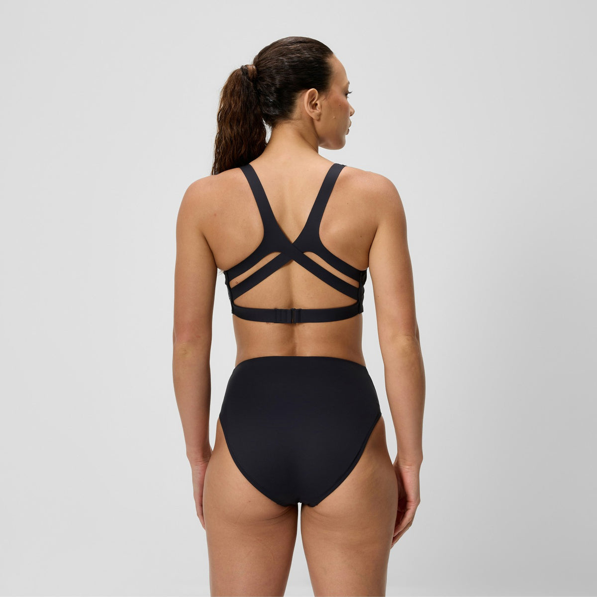 Speedo Sculpture Boom Back Bikini Top Black