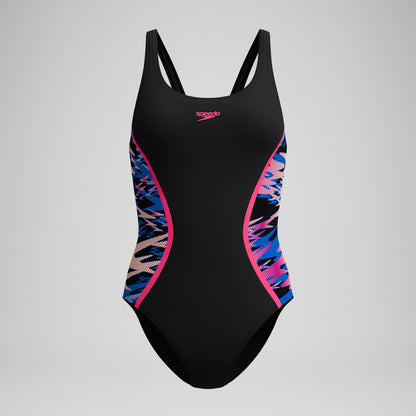 Speedo Hyperboom Splice Muscleback Swimsuit Black/Pink