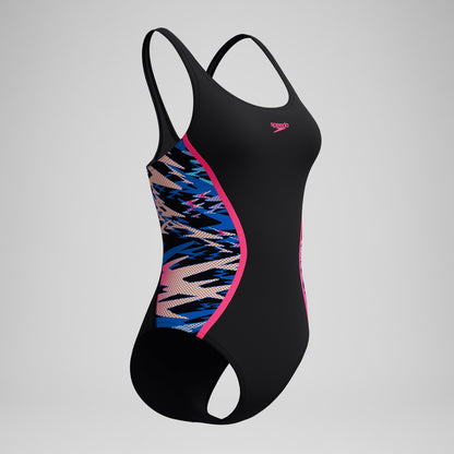 Speedo Hyperboom Splice Muscleback Swimsuit Black/Pink