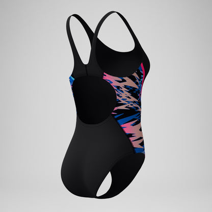 Speedo Hyperboom Splice Muscleback Swimsuit Black/Pink