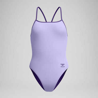 Speedo Club Training Turnback Swimsuit Lavender