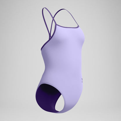 Speedo Club Training Turnback Swimsuit Lavender
