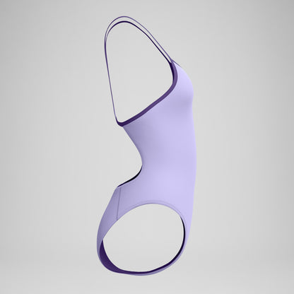 Speedo Club Training Turnback Swimsuit Lavender