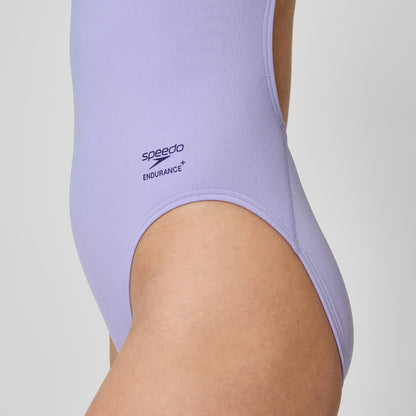 Speedo Club Training Turnback Swimsuit Lavender