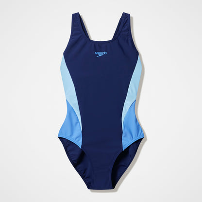 Speedo Colourblock Muscleback Swimsuit Navy/Blue