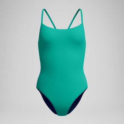 Speedo Solid Racerback Swimsuit Teal/Navy