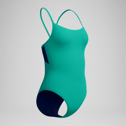 Speedo Solid Racerback Swimsuit Teal/Navy