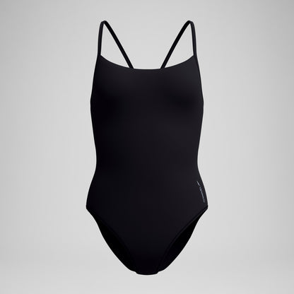 Speedo Solid Racerback Swimsuit Black/White