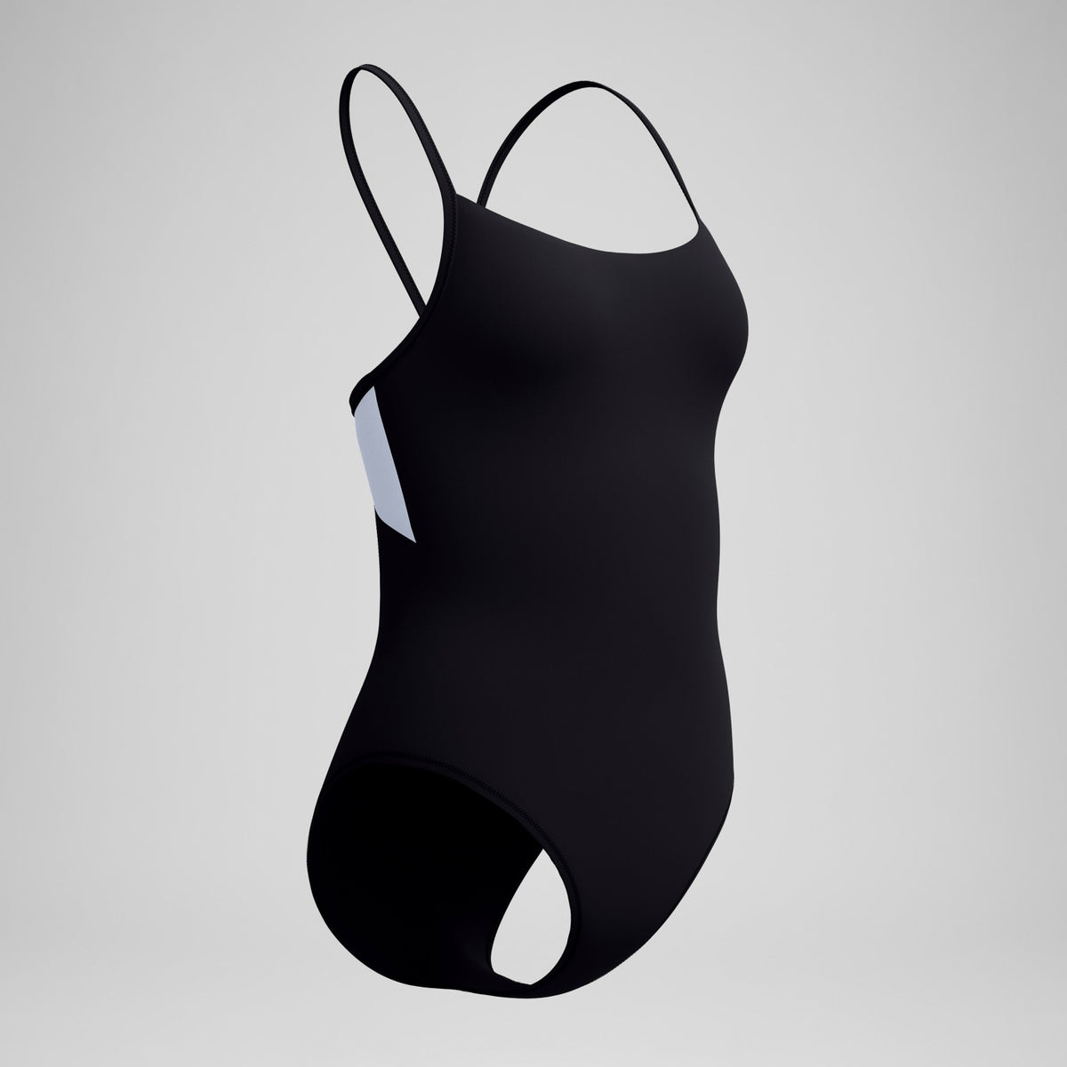 Speedo Solid Racerback Swimsuit Black/White