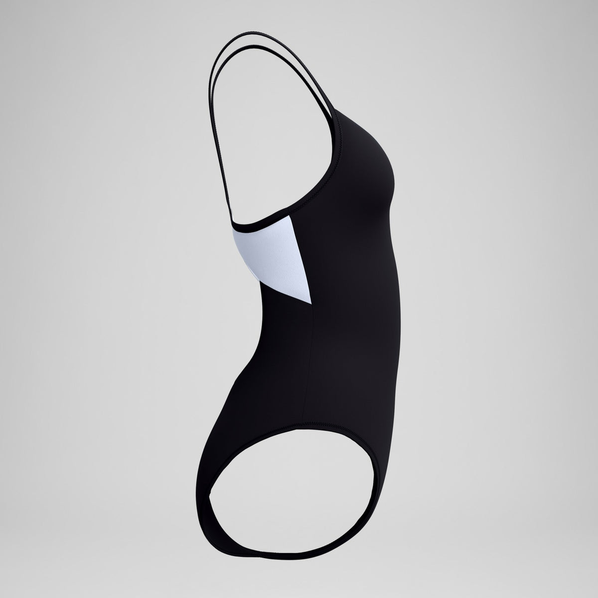 Speedo Solid Racerback Swimsuit Black/White