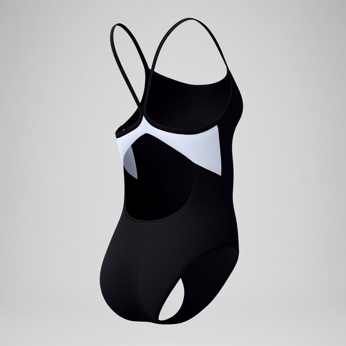 Speedo Solid Racerback Swimsuit Black/White