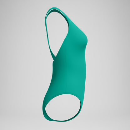Speedo Solid Scoop Neck Swimsuit Teal