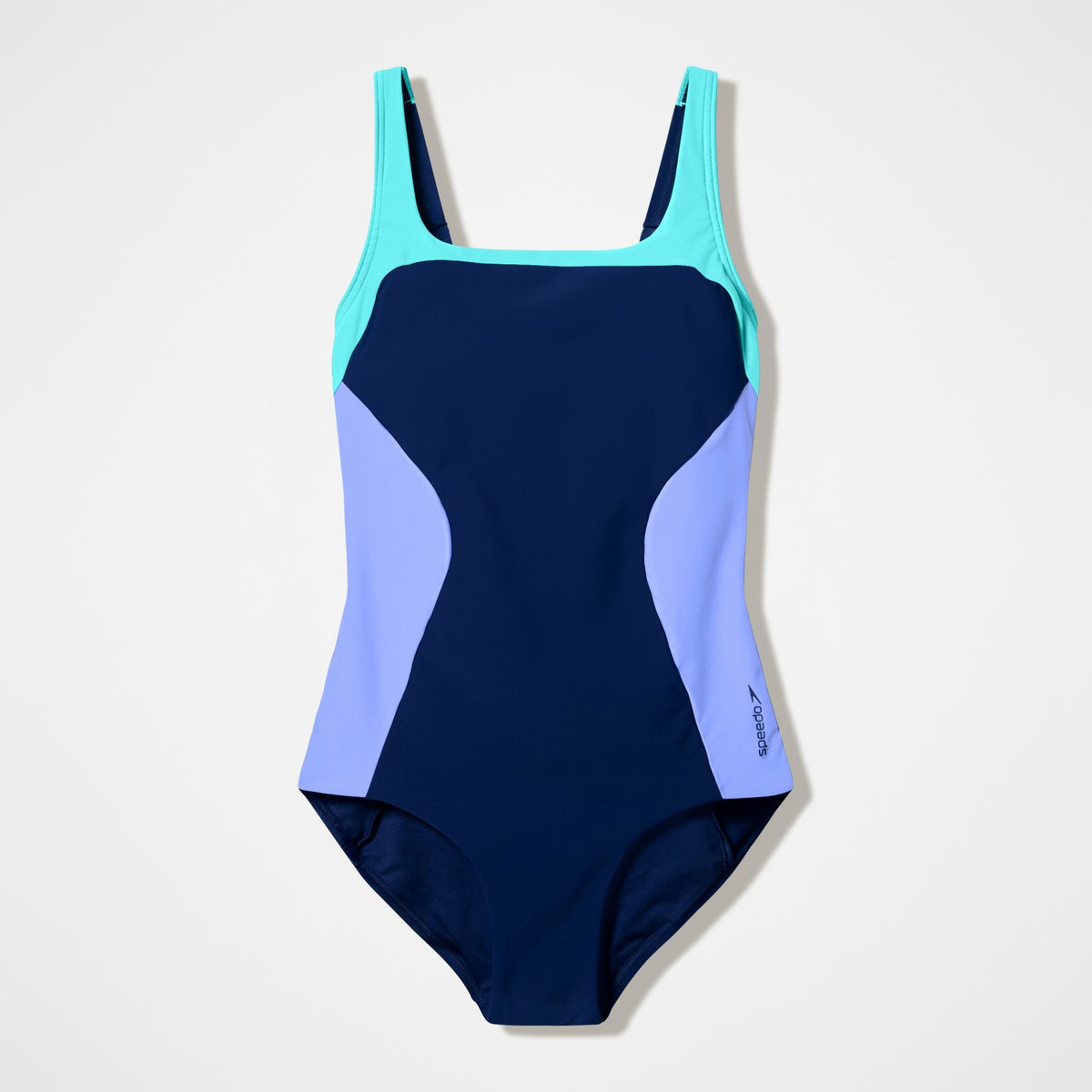 Speedo Colourblock Contour Swimsuit Navy/Turquoise